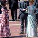 Denée Benton and Louisa Jacobson on the set of The Gilded Age